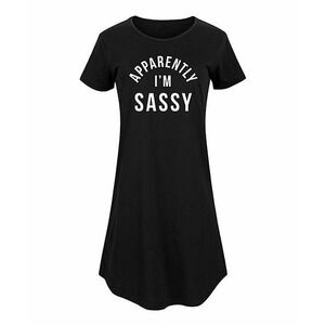 Instant Message T-Shirt Dress Black Color Crew Neck Size 2XW Plus